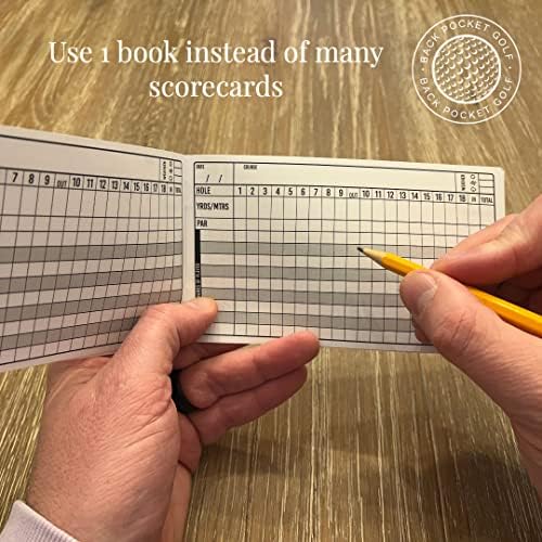 HÁTSÓ ZSEBÉBEN GOLF Scorecard Notebook (Pack 4), Illeszkedik a Legtöbb Scorecard Rendelkezők, valamint Yardok könyvborítók,