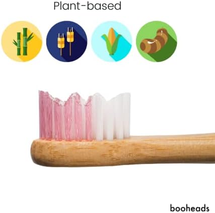 booheads - Bambusz Elektromos Fogkefe Fej | biológiailag Lebomló, Környezetbarát, Fenntartható Újrahasznosítható | Kompatibilis Sonicare Pink