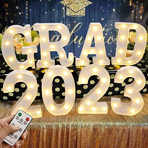 Érettségi Party Dekoráció 2023, 8 LED Fényreklám Fény Levél GRAD 2023, Időzítő Szabályozható Távoli, Osztály 2023 Óvoda Óvodai középiskola