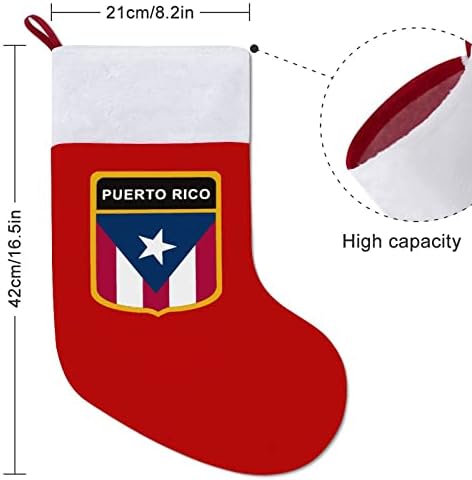 Puerto Rico Zászló Karácsonyi Harisnya, Piros Bársony a Fehér Cukrot Táska Karácsonyi Díszek, Családi Buli Tartozék