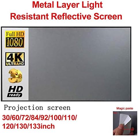 SXYLTNX 4:3 Hordozható Projektor Képernyő Fém Réteg Fény Ellenálló Film Fényvisszaverő Képernyős Összecsukható Projekt Képernyő 60-100inch