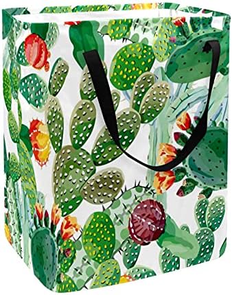 Akvarell Kaktusz Kosárban Nagy Ruhával Szervező Táska, Kosár Összecsukható Szennyesben fogantyúval
