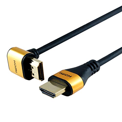 ホーリック(HORIC) Holic HL15-569GD Prémium High Speed HDMI Kábel, L-Alakú, 270°, 4.6 ft (1,5 m), 18Gbps, 4K/60p, HDR, HDMI 2.0 Szabvány, Arany