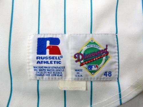 1997 Florida Marlins 36 Játékban Használt Fehér Jersey Névleges JRD D Eltávolított 7 - Játék Használt MLB Mezek