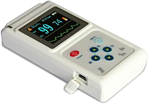 HDGRNCC Kézi Pulse Oximeter, Állatorvosi Pulse Oximeter Szakképzési Pulse Rate Monitor Fül/Nyelv-Érzékelő Szonda Háziállat/Állatok/macska/Kutya