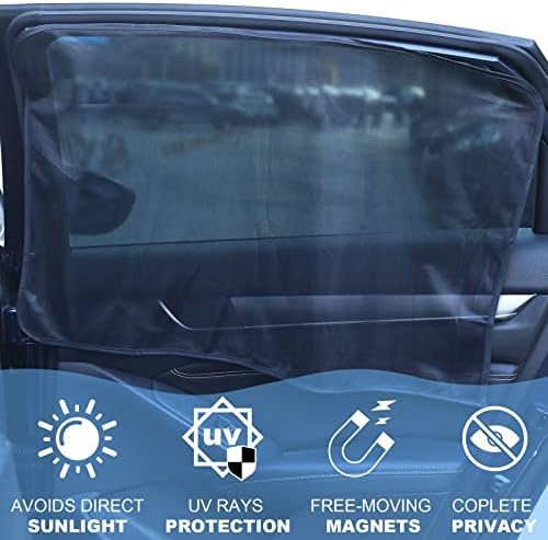 Tallew 2 Csomag Mágneses rolója a Kocsi Nap Árnyékban Elülső Oldal Hátsó Ablak Védelem Kocsi ablakán Kiterjed Autó Adatvédelmi Árnyalatok