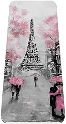 Párizsi Eiffel-Torony Édes Szerető Prémium Vastag Jóga Szőnyeg Környezetbarát Gumi Health&Fitness Csúszásmentes Alátét Minden Típusú