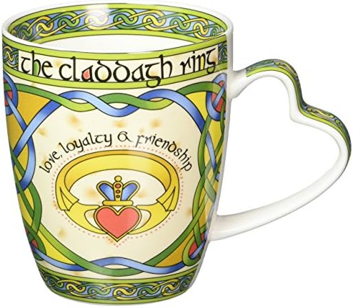 Ír Claddagh Gyűrű porcelán Bögre - Egy Ír Ajándék célja a Galway Írország