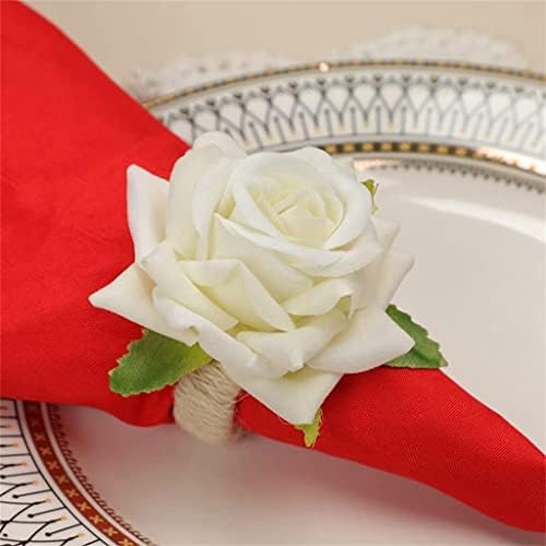 DLVKHKL 6db Rózsa Virág Szalvéta Gyűrű,Kézműves Selyem Virág Szalvéta Tartót a Vacsora Asztal Díszítése (Szín : C, Méret : 1)