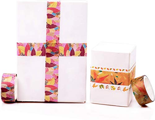 DAPUTOU 10Rolls Maple Leaf Washi Tape, Őszi Maszkoló Szalag Szett, Dekoratív Hálaadásra, DIY Kézműves,Scrapbook, Ajándék Csomagolás