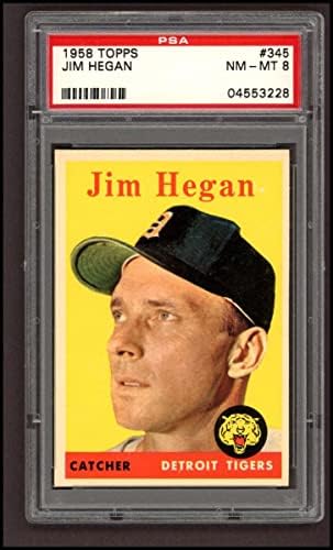 1958 Topps 345 Jim Hegan Detroit Tigers (Baseball Kártya) PSA a PSA 8.00 Tigrisek