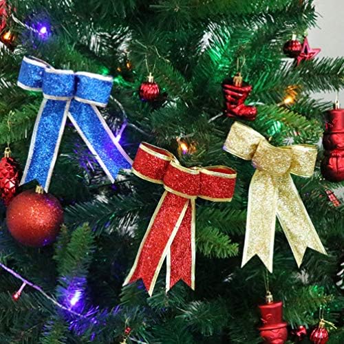TOYANDONA 4db Karácsonyi Csillogás Masni Dekoráció, Karácsonyi Szalaggal Bowknot Kiegészítők, Dísztárgyak, Karácsonyi Koszorúk