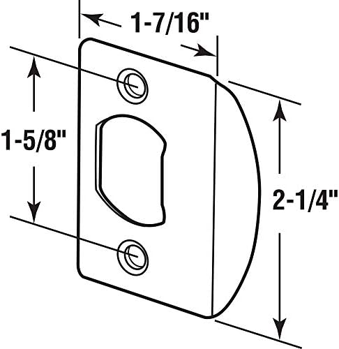 Prime-Line MP2456 Standard Kilincs Sztrájk, 1-5/8, Préselt Acél, Szatén Nikkel-Bevonatú Kivitelben,2 Darab