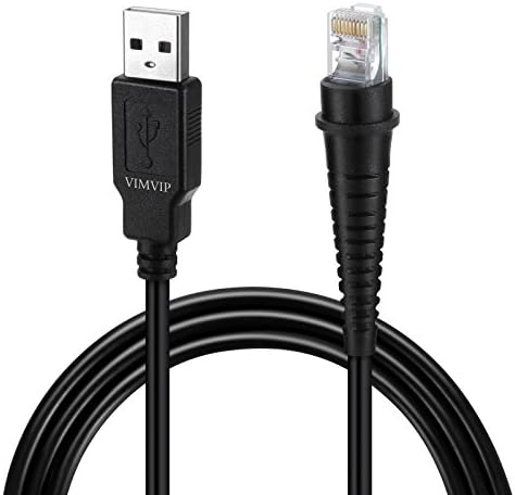 VIMVIP 6FT USB Kábel Honeywell Metrologic vonalkódolvasó MS5145, MS7120, MS9540, MS7180, MS1690, MS9590, MS9520 (Fekete)
