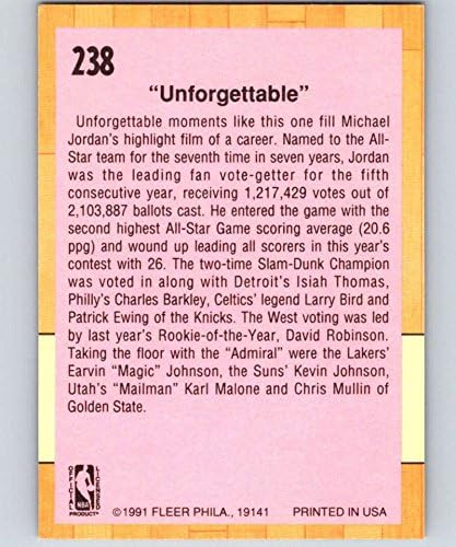 1991-92 Fleer Kosárlabda 238 '91-Es All Star Game (Michael Jordan) NBA Hivatalos Kártyára A Fleer/cellába zárnak