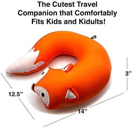 GAMAGO Fox Utazási Nyak Párna a gyerekek, mind a Felnőttek - Aranyos Repülő Párna Utazás - Ultra Lágy Szövet Töltött Microbeads Járatok,