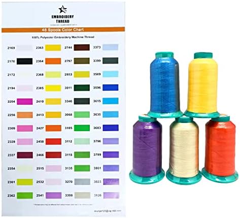 AVERMA 48 Multicolors 1000Y Poliészter Hímzés Géppel Szál Kit Csomag Hímzéssel, varrógépek