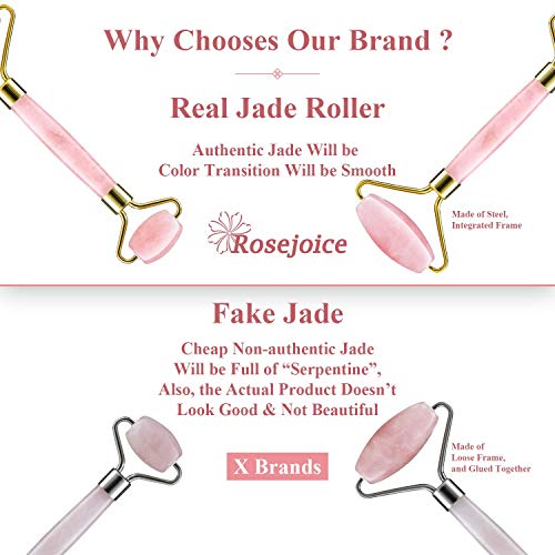 Rosejoice Rózsaszín Rózsa Kvarc Jade Roller az Arc Természetes, Kézzel készült Kialakított Arc Masszírozó Bőr Eszköz Anti Aging Bőrápoló
