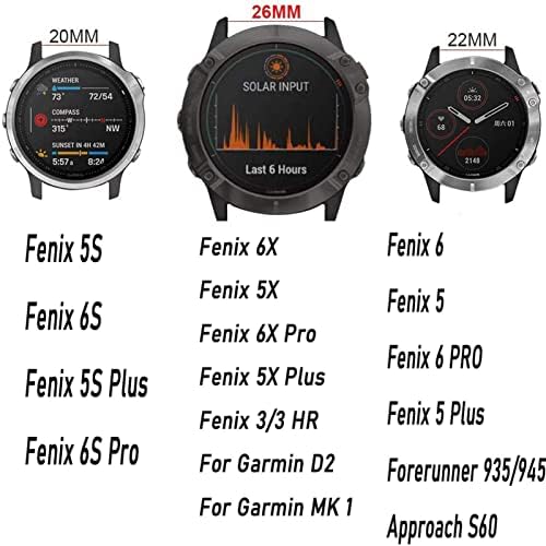 GXFCUK 26 22 20 mm Watchband A Garmin Fenix 6 6X Pro 5 5X Plusz 3HR ROZSDAMENTES ACÉL szíj Fenix6 Fenix5 Nézni gyorskioldó Csuklópántot