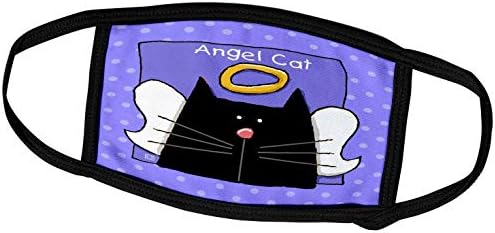3dRose Angyal Fekete Macska, Aranyos Rajzfilm Kisállat Elvesztése Emlékmű - Arcát Takaró (fc_36660_2)