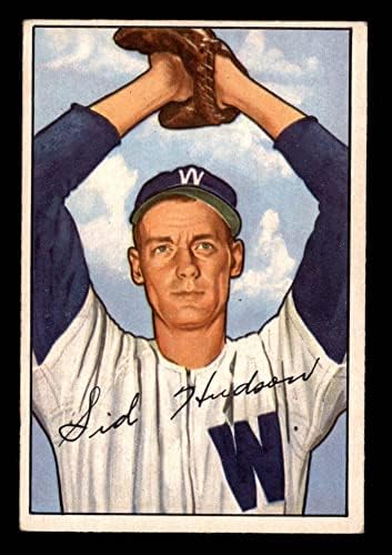 1952 Bowman 123 Sid Hudson Washington Senators (Baseball Kártya) VG/EX-Szenátor