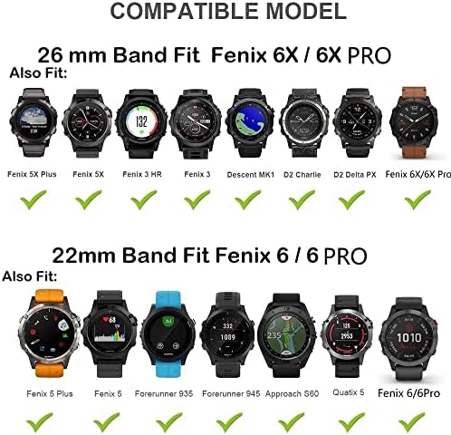 CYSUE 26 22mm Quick Fit Watchband A Garmin Fenix 6X 6 Pro 5X 5 + 3 HR 935 Enduro Szíjak, Szilikon Easyfit gyorskioldó karkötő