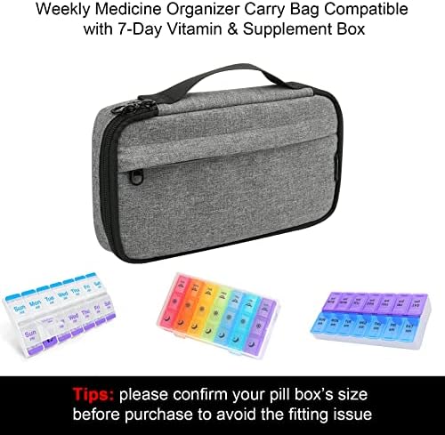 Beautyflier Kis Tabletta Utazási Heti Gyógyszer Szervező hordtáska Kompatibilis Hét-Nap-Vitamin & Kiegészítés Doboz Tabletta, Szervező, valamint
