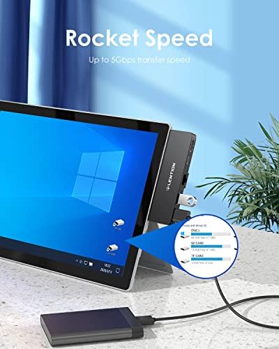 LENTION Surface Pro 7 USB C Hub Dokkolóegység,5-in-1 a Microsoft Surface Pro 7 Hub,4K@60Hz USB-C-HDMI-Hub,USB C-Gigabit Ethernet Hub,2
