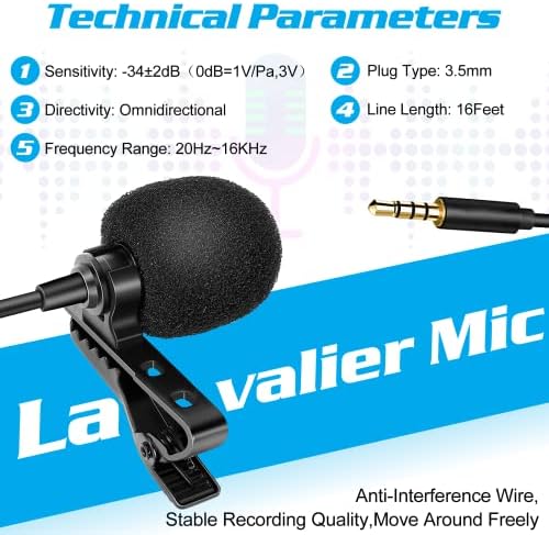 Professzionális Csíptetős Hajtóka Mikrofon vivo T1 5G Kompatibilis az iPhone Telefon vagy a Kamera Blogolás Vlogging ASMR videofelvétel