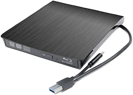 2-in-1 USB 3.0 C-Típusú Külső Blu-ray Író Játékos Meghajtó, Windows 10 7 8 Vista Pro Haza Mac OS Laptop & Asztali Számítógépek, Hordozható