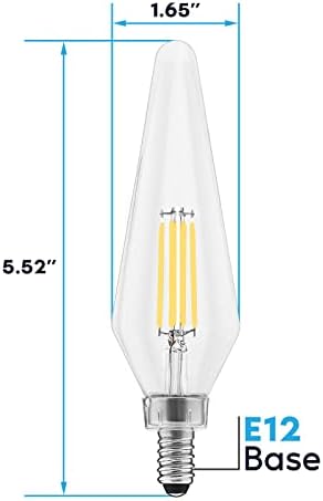 LUXRITE E12 Gyertyatartót LED Izzók 60 Watt Egyenértékű, 4000K hideg Fehér, Zárt Lámpatest Mért, Szabályozható Csillár Izzók, 4.5 W,