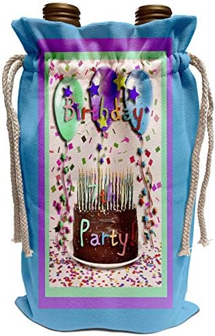 3dRose Beverly Turner Szülinapi Meghívó Tervezés - 7. Születésnapi Party Meghívó Csokoládé Torta - Bor, Táska (wbg_20793_1)