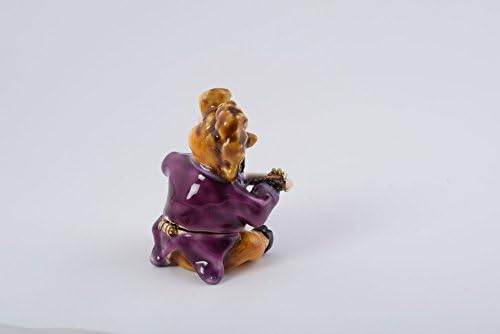 Keren Kopal Kínai Zodiákus Ló Fabergé-Stílusban Állat Csecsebecsét Doboz Zománc Festés Kézzel Készített