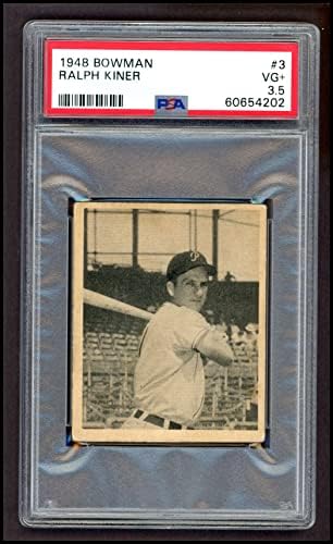1948 Bowman 3 Ralph Kiner Pittsburgh Pirates (Baseball Kártya) PSA a PSA 3.50 Kalózok