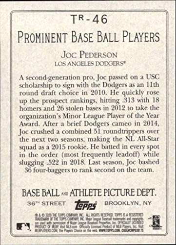 2020 Topps Sorozat 2 Baseball Törökország Piros 2020TR-46 Joc Pederson Los Angeles Dodgers MLB Hivatalos Kereskedési Kártya