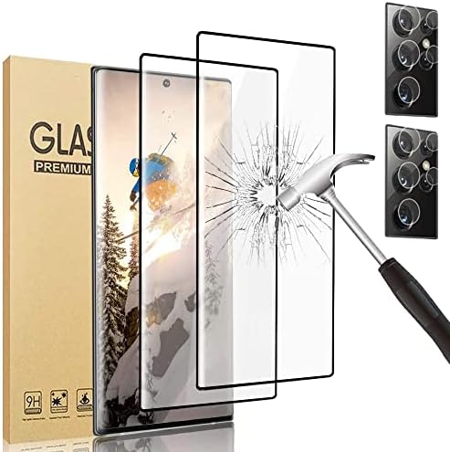 [2+2 Csomag ] Galaxy S22 Ultra 5G képernyővédő fólia, Edzett Üveg, 2 Csomag Kamera Lencséjét Védő, 9H a Keménység, a Támogatás
