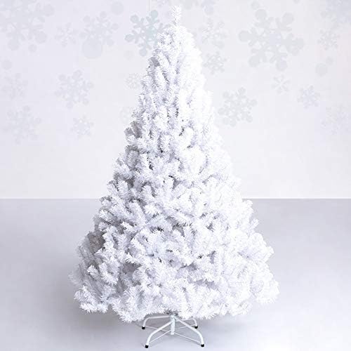 DULPLAY Dekoráció Mesterséges karácsonyfa, Prémium Lucfenyő Csuklós Fém Állvány, úgy Érzem, Igazi Ünnepi Beltéri Kültéri-Fehér 5Ft(150cm)