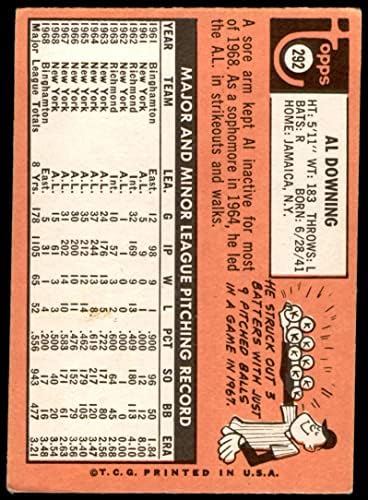 1969 Topps 292 Al Downing New York Yankees (Baseball Kártya) VG Yankees