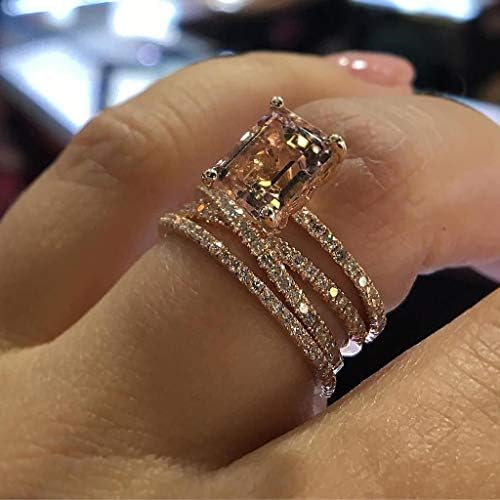 A nők Kristály Tér Gyűrű Egyszerű Temperamentum Gyémánt Gyűrű Rózsa Arany Gyűrű Ígéret Gyűrű, Esküvői Zenekarok
