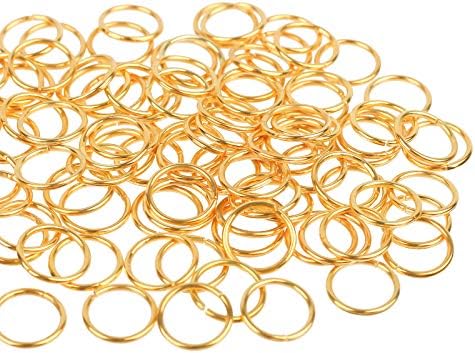 HUIHUIBAO 100 Db 10mm Nyitott Jump Gyűrű Fém Osztott Gyűrűk, Ékszerek, valamint Kézműves, Hogy a Szélcsengőhöz Díszek, Jelmezek (Arany)