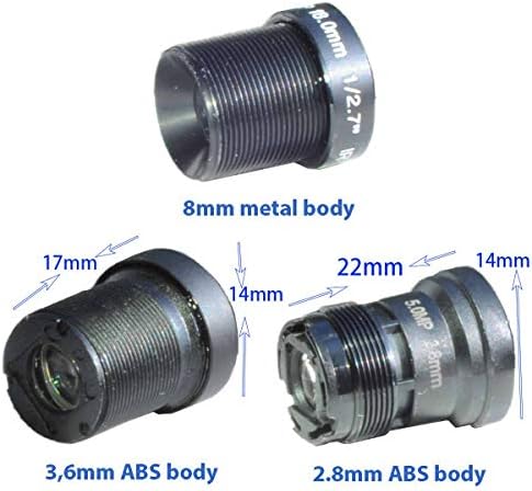 Bluefishcam 1/2.7 2.8 mm,3.6 mm & 8 mm-es Lencsék Készletek IR Infravörös Szűrő CCTV Kamerák, Biztonsági Kamera