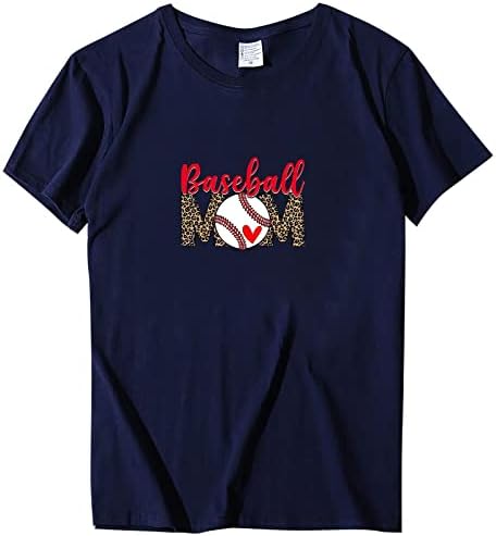 Női Rövid Ujjú T-Shirt Maximum O-Nyak Baseball Anya Ing Laza Alkalmi Blúz, Póló Ing Tunikák anyák napjára