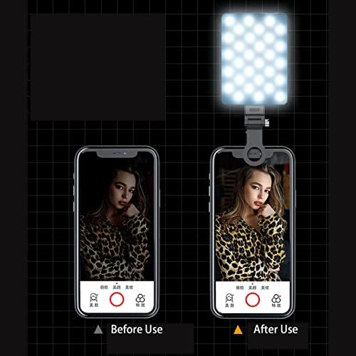 60 LED-es Nagy teljesítményű Újratölthető Clip-Töltse Videó Fény Elől-Hátul, Klip mobiltelefon Töltse Fény, Állítható Hordozható LED Lámpa,
