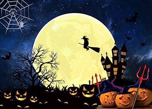 SJOLOON Halloween Hátteret, Nagy Hold Szörnyű Tök Fotózás Háttér Ijesztő Party Dekoráció Zászló Stúdió Kellékek Fotó 11750