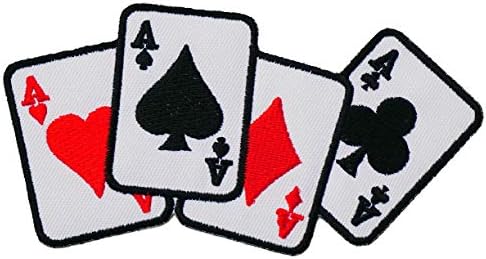 Grafikus Port Ace Kártya Hímzett Vas A Patch Applied Póker Kaszinó Szerencsejáték Piros Las Vegas Ace Klub Szerencsés Jack Királynő, Király,