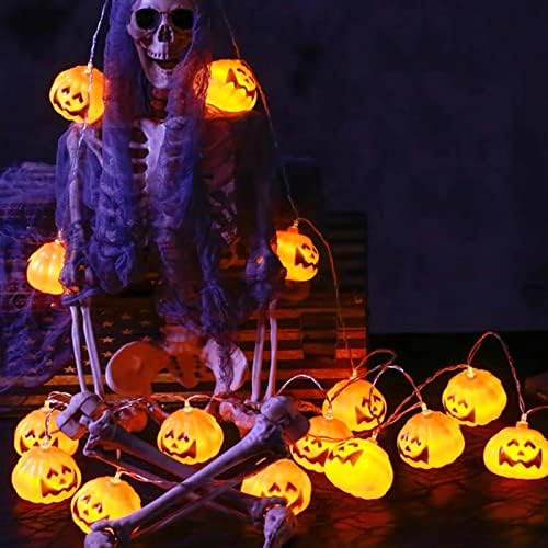 NOLYFY Halloween Tök String Fények, 20 LED-es Sütőtök Fények elemes, 9.8 ft Halloween Karácsony Őszi Hálaadás Dekorációk, töklámpás