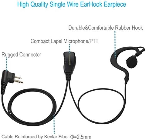 Egyetlen Vezeték Fülhorgot Fülhallgató a Megerősített Kábel Motorola Rádió BRP40 CP200 CP200D CP185 CLS1410 CLS1110 DTR650 RDU2020