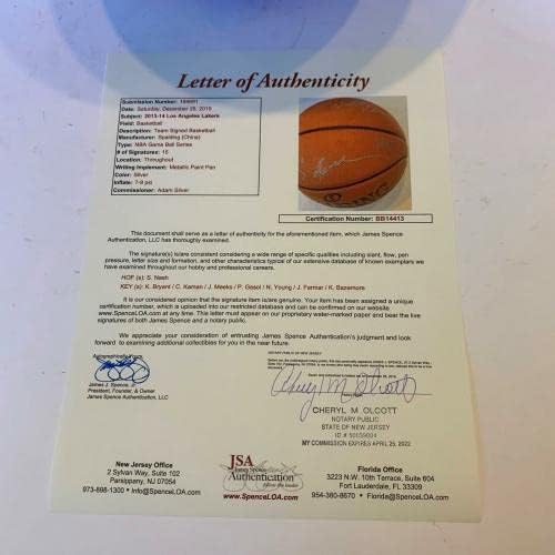 Kobe Bryant 2013-14 Los Angeles Lakers Csapata Aláírt Spalding NBA Kosárlabda SZÖVETSÉG - Dedikált Kosárlabda