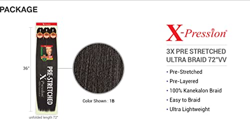 Igazán különös Zsinórra X-Pression Kanekalon 3X Előre Feszített Ultra Zsinór 72 (3-pack, 2T1B/30)
