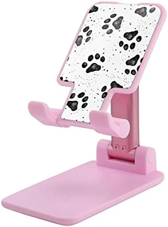 Kutya lábnyom Összecsukható mobiltelefon Állvány Állítható Tablet tartó Hegy Otthoni Irodájában Asztali Rózsaszín-Stílus